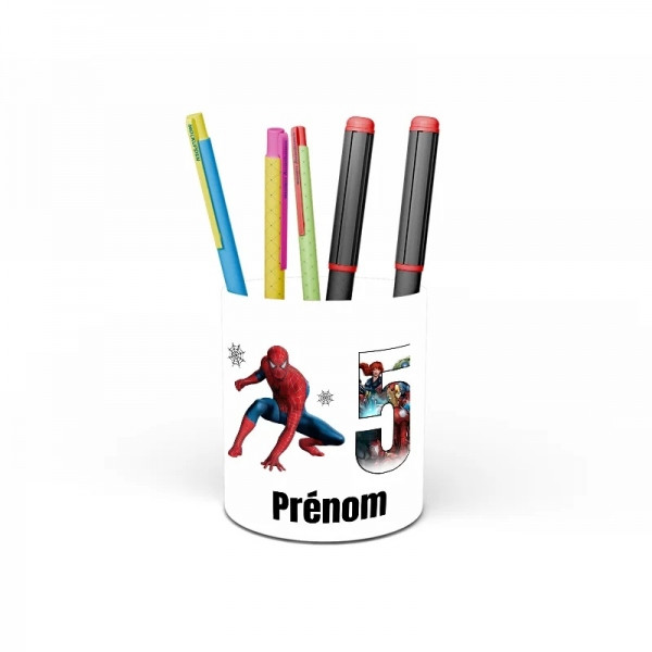 Pot à crayons personnalisé avec Spiderman