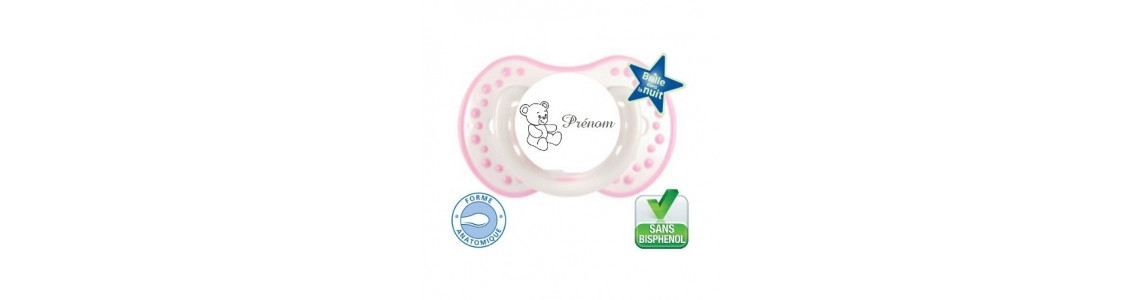 Tétine personnalisée avec logo et prénom