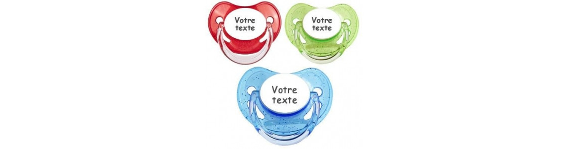 Lot de 3 tétines personnalisées